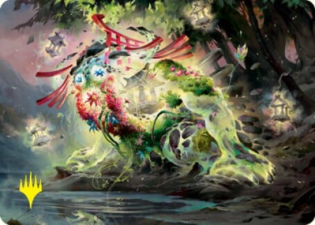 Go-Shintai of Life's Origin Art Card (Gold-Stamped Signature) [Kamigawa: Neon Dynasty Art Series] MTG Single Magic: The Gathering  | Multizone: Comics And Games