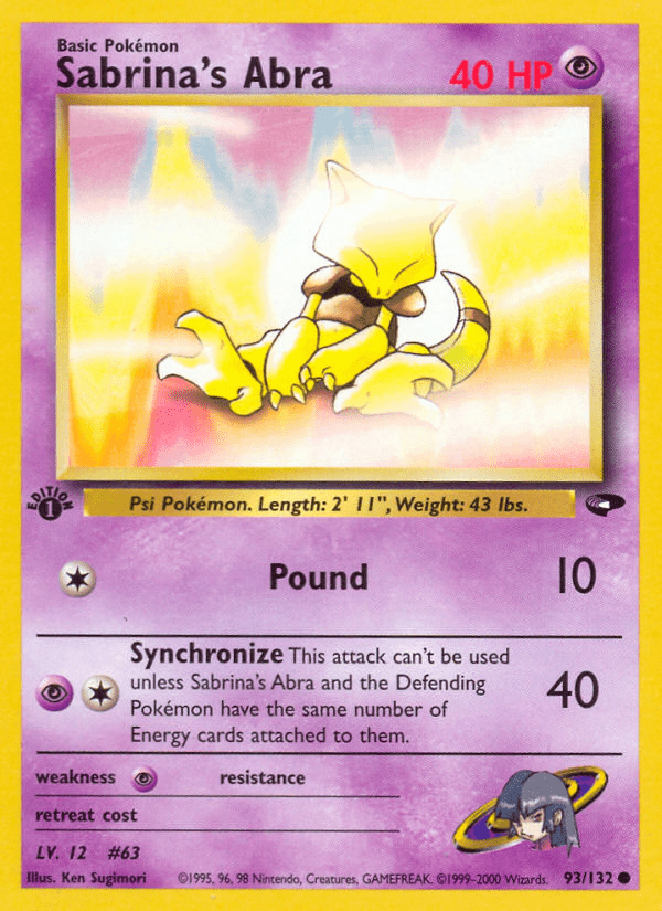 Sabrina's Abra (93/132) [Gym Challenge 1st Edition] Pokemon Single Pokémon  | Multizone: Comics And Games