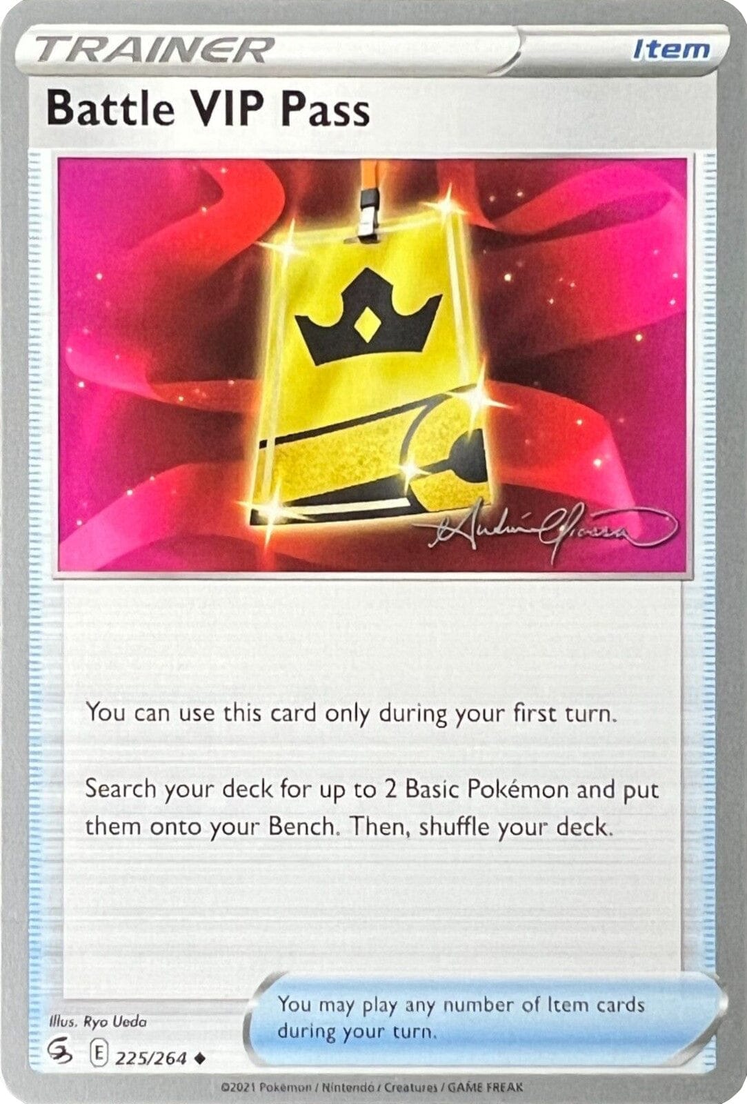 Battle VIP Pass (225/264) (The Shape of Mew - Andre Chiasson) [World Championships 2022] Pokemon Single Pokémon  | Multizone: Comics And Games