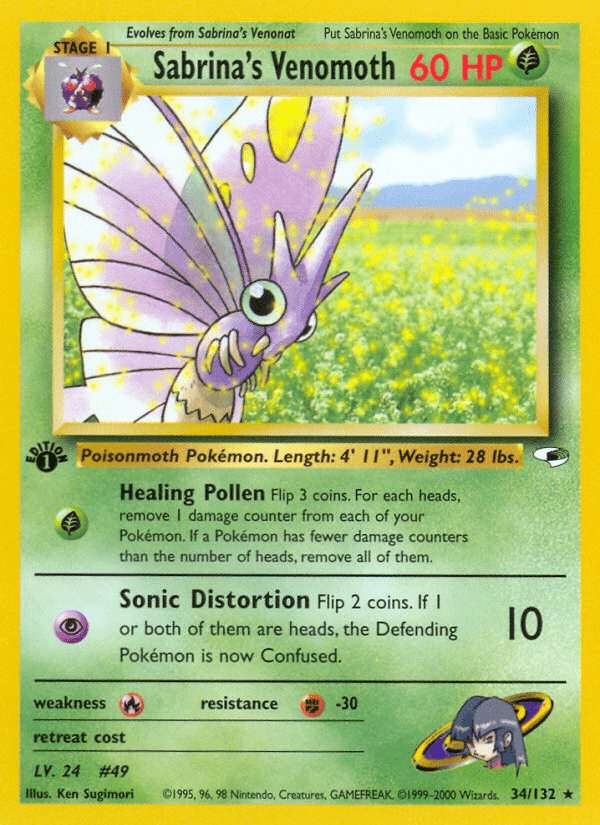 Sabrina's Venomoth (34/132) [Gym Heroes 1st Edition] Pokemon Single Pokémon  | Multizone: Comics And Games