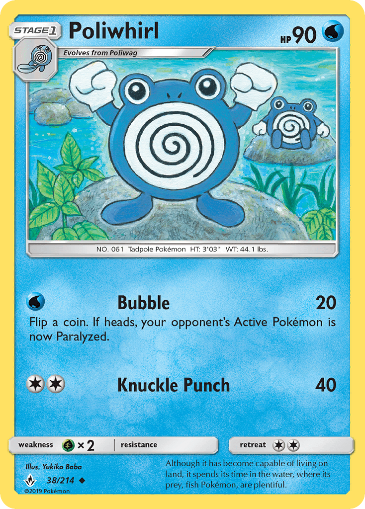 Poliwhirl (38/214) [Sun & Moon: Unbroken Bonds] Pokemon Single Pokémon  | Multizone: Comics And Games