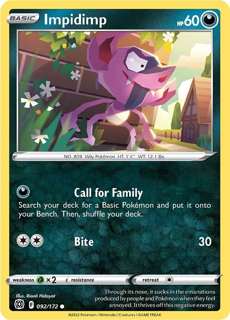 Impidimp (092/172) [Sword & Shield: Brilliant Stars] Pokemon Single Pokémon  | Multizone: Comics And Games