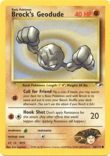 Brock's Geodude (66/132) [Gym Heroes Unlimited] Pokemon Single Pokémon  | Multizone: Comics And Games