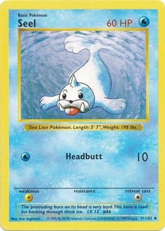 Seel (41/102) [Base Set Shadowless Unlimited] Pokemon Single Pokémon  | Multizone: Comics And Games