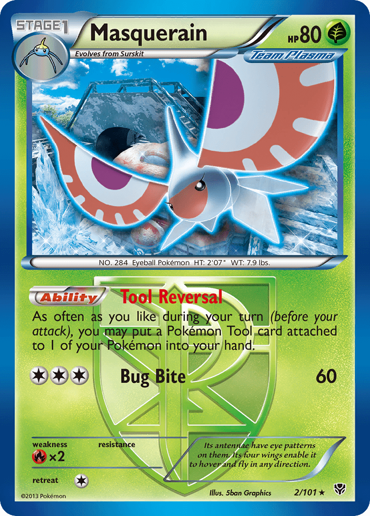 Masquerain (2/101) [Black & White: Plasma Blast] Pokemon Single Pokémon  | Multizone: Comics And Games