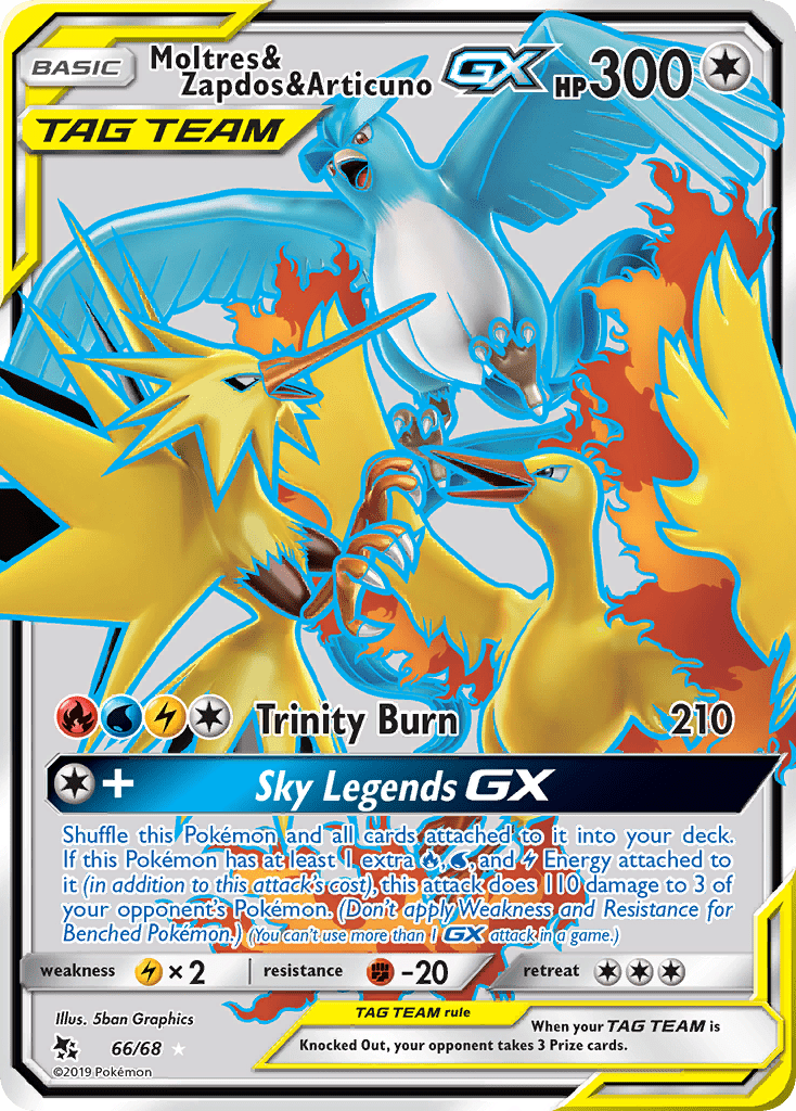 Moltres & Zapdos & Articuno GX (66/68) [Sun & Moon: Hidden Fates] Pokemon Single Pokémon  | Multizone: Comics And Games