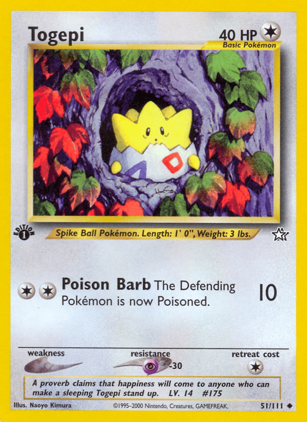 Togepi (51/111) [Neo Genesis 1st Edition] Pokemon Single Pokémon  | Multizone: Comics And Games