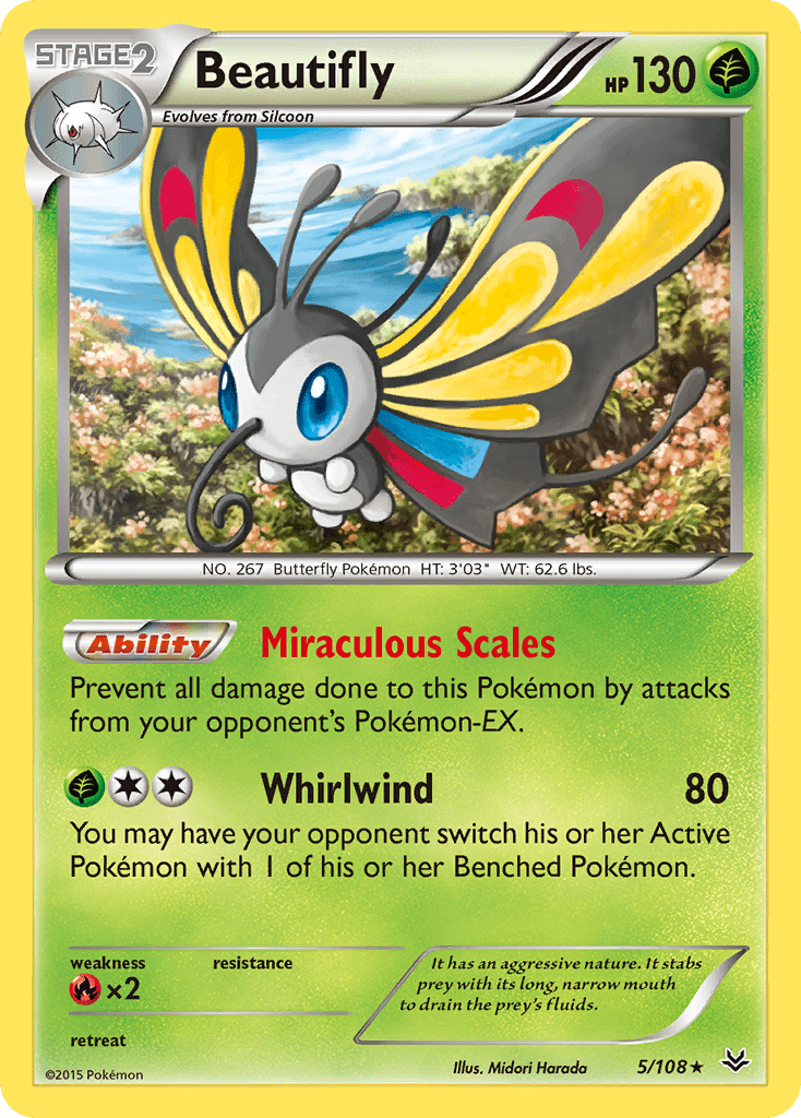 Beautifly (5/108) [XY: Roaring Skies] Pokemon Single Pokémon  | Multizone: Comics And Games
