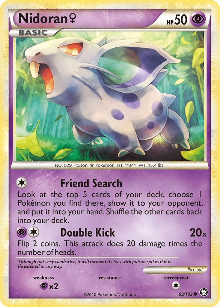 Nidoran (69/102) (Female) [HeartGold & SoulSilver: Triumphant] Pokemon Single Pokémon  | Multizone: Comics And Games