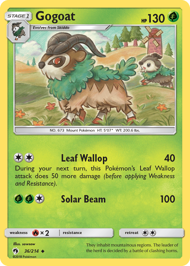 Gogoat (36/214) [Sun & Moon: Lost Thunder] Pokemon Single Pokémon  | Multizone: Comics And Games