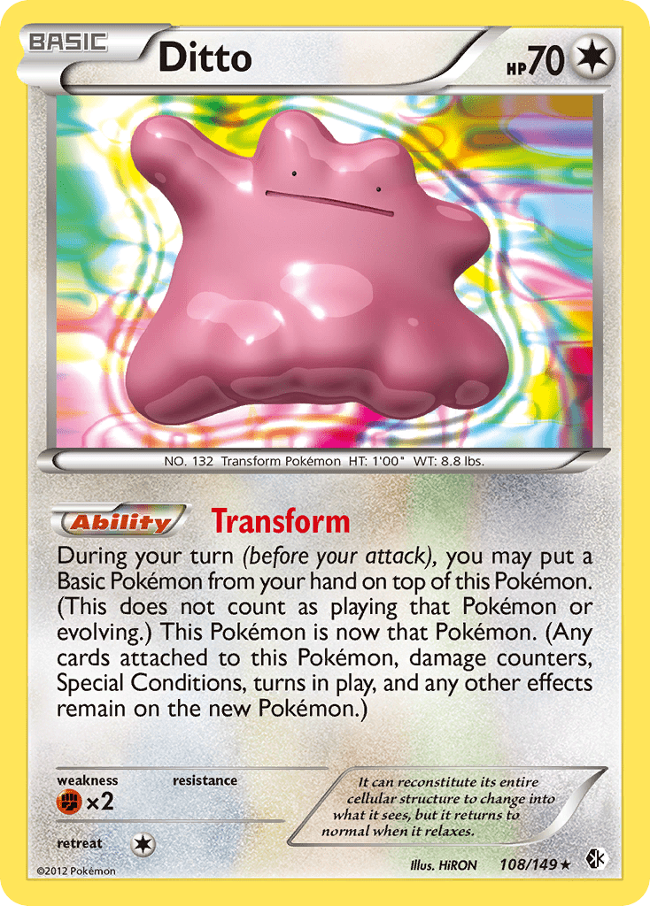 Ditto (108/149) [Black & White: Boundaries Crossed] Pokemon Single Pokémon  | Multizone: Comics And Games