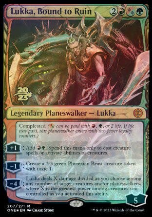 Lukka, Bound to Ruin [Phyrexia: All Will Be One Prerelease Promos] MTG Single Magic: The Gathering  | Multizone: Comics And Games
