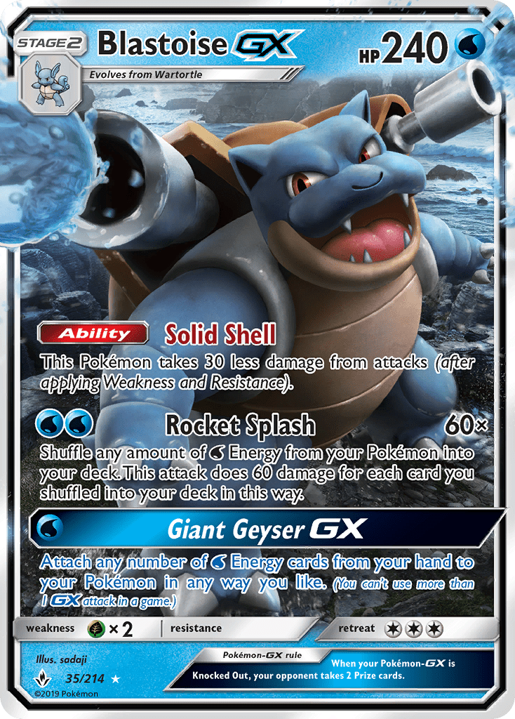 Blastoise GX (35/214) [Sun & Moon: Unbroken Bonds] Pokemon Single Pokémon  | Multizone: Comics And Games