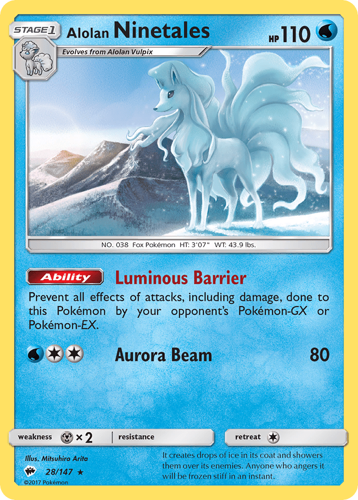 Alolan Ninetales (28/147) [Sun & Moon: Burning Shadows] Pokemon Single Pokémon  | Multizone: Comics And Games