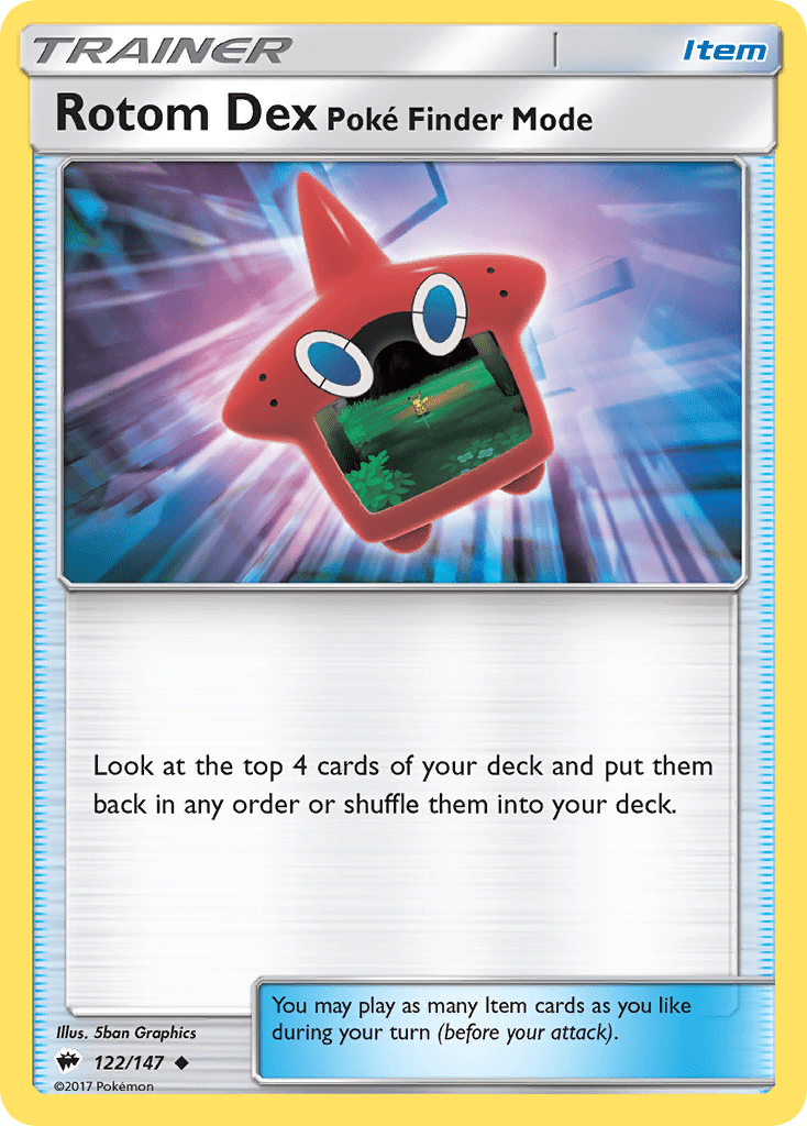 Rotom Dex Poke Finder Mode (122/147) [Sun & Moon: Burning Shadows] Pokemon Single Pokémon  | Multizone: Comics And Games