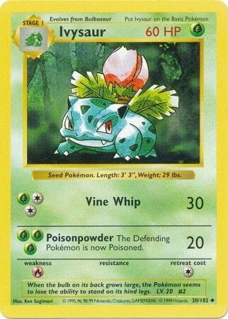 Ivysaur (30/102) [Base Set Shadowless Unlimited] Pokemon Single Pokémon  | Multizone: Comics And Games