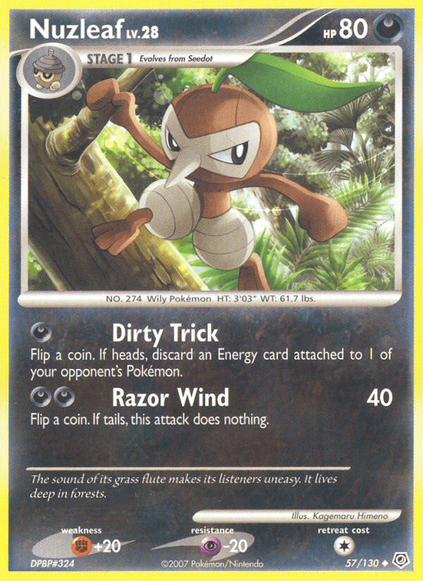 Nuzleaf (57/130) [Diamond & Pearl: Base Set] Pokemon Single Pokémon  | Multizone: Comics And Games