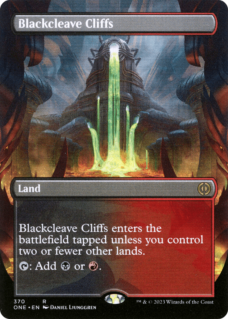 Blackcleave Cliffs (Borderless Alternate Art) [Phyrexia: All Will Be One] MTG Single Magic: The Gathering  | Multizone: Comics And Games