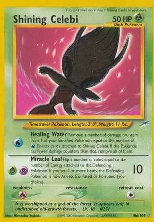 Shining Celebi (106/105) [Neo Destiny Unlimited] Pokemon Single Pokémon  | Multizone: Comics And Games