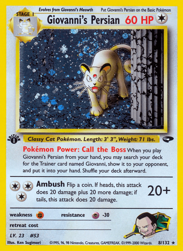 Giovanni's Persian (8/132) [Gym Challenge 1st Edition] Pokemon Single Pokémon  | Multizone: Comics And Games
