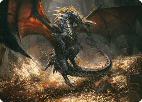 Cavern-Hoard Dragon Art Card [The Lord of the Rings: Tales of Middle-earth Art Series] MTG Single Magic: The Gathering  | Multizone: Comics And Games