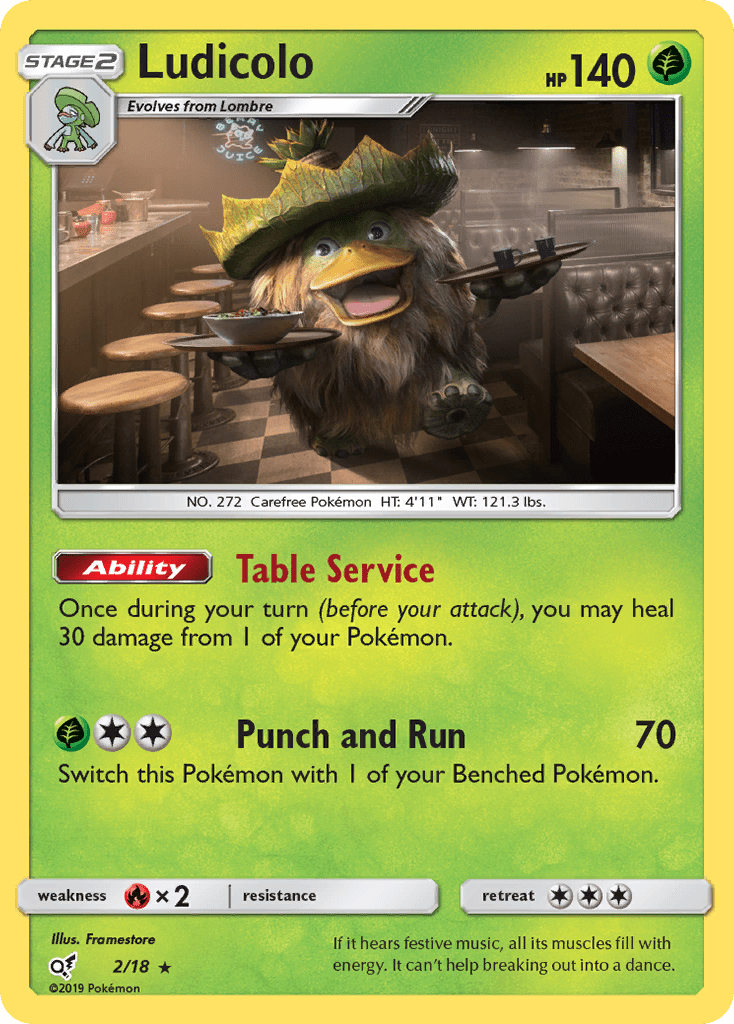 Ludicolo (2/18) [Sun & Moon: Detective Pikachu] Pokemon Single Pokémon  | Multizone: Comics And Games