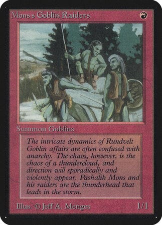 Mons's Goblin Raiders [Limited Edition Alpha] MTG Single Magic: The Gathering  | Multizone: Comics And Games