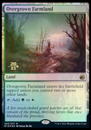 Overgrown Farmland [Innistrad: Midnight Hunt Prerelease Promos] MTG Single Magic: The Gathering  | Multizone: Comics And Games
