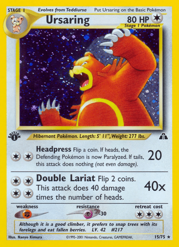 Ursaring (15/75) [Neo Discovery 1st Edition] Pokemon Single Pokémon  | Multizone: Comics And Games