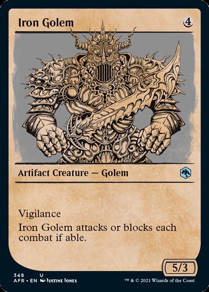 Iron Golem (Showcase) [Dungeons & Dragons: Adventures in the Forgotten Realms] MTG Single Magic: The Gathering  | Multizone: Comics And Games