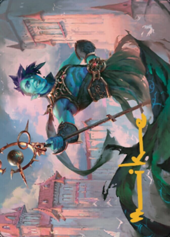 Haughty Djinn Art Card (Gold-Stamped Signature) [Dominaria United Art Series] MTG Single Magic: The Gathering  | Multizone: Comics And Games