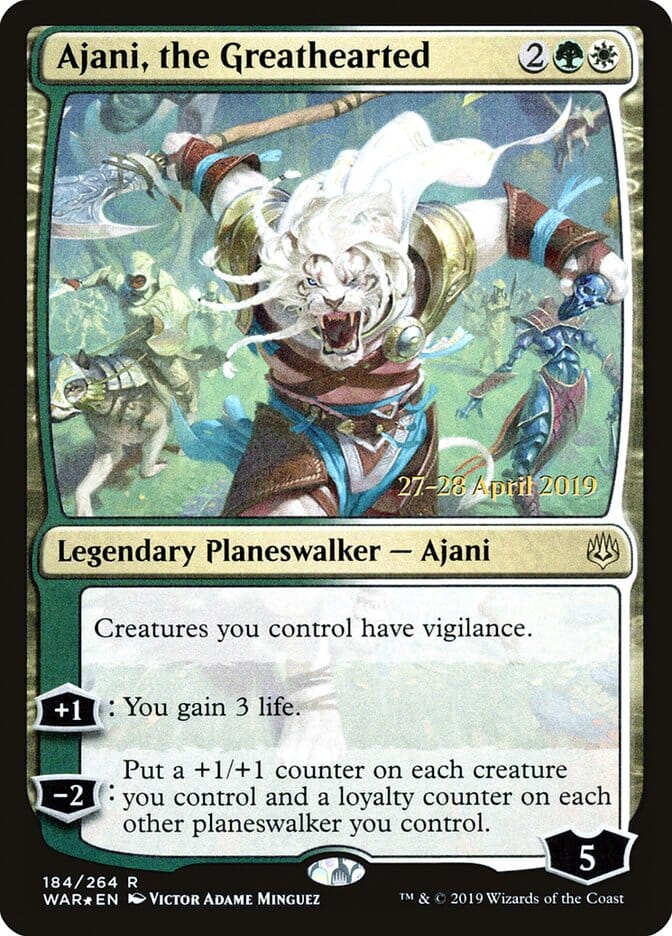 Ajani, the Greathearted [War of the Spark Prerelease Promos] MTG Single Magic: The Gathering  | Multizone: Comics And Games