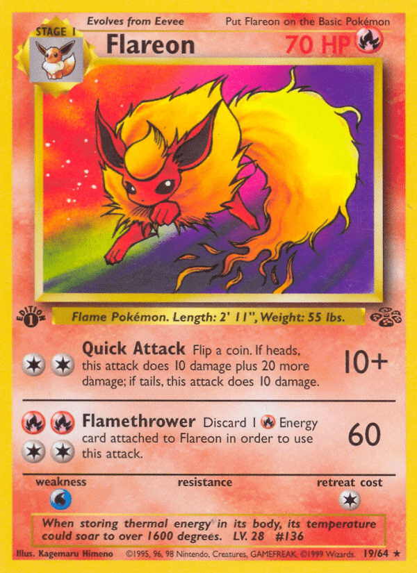 Flareon (19/64) [Jungle 1st Edition] Pokemon Single Pokémon  | Multizone: Comics And Games