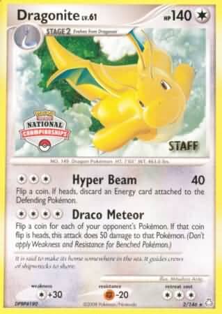 Dragonite (2/146) (National Championship Staff) [Diamond & Pearl: Legends Awakened] Pokemon Single Pokémon  | Multizone: Comics And Games