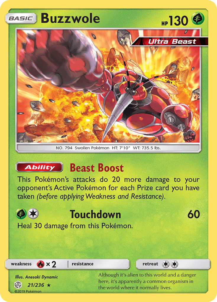 Buzzwole (21/236) [Sun & Moon: Cosmic Eclipse] Pokemon Single Pokémon  | Multizone: Comics And Games