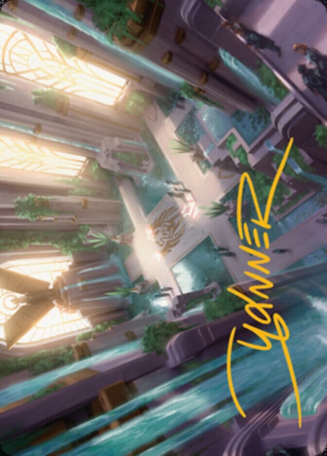Spara's Headquarters Art Card (Gold-Stamped Signature) [Streets of New Capenna Art Series] MTG Single Magic: The Gathering  | Multizone: Comics And Games