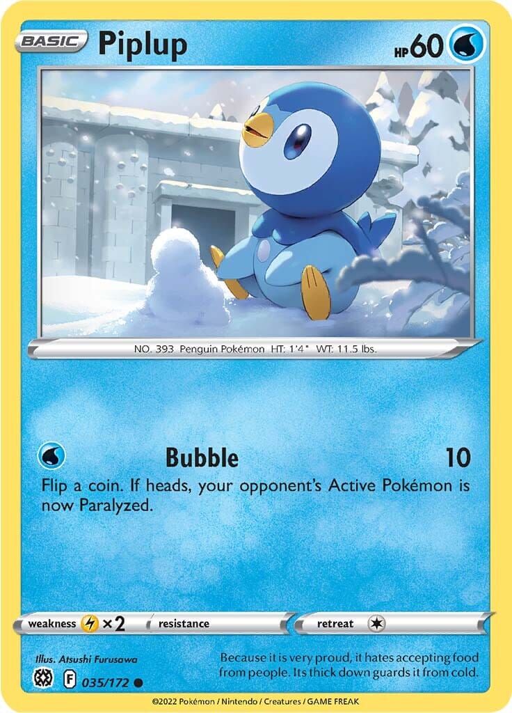 Piplup (035/172) [Sword & Shield: Brilliant Stars] Pokemon Single Pokémon  | Multizone: Comics And Games