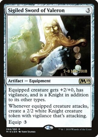 Sigiled Sword of Valeron [Core Set 2019 Promos] MTG Single Magic: The Gathering  | Multizone: Comics And Games