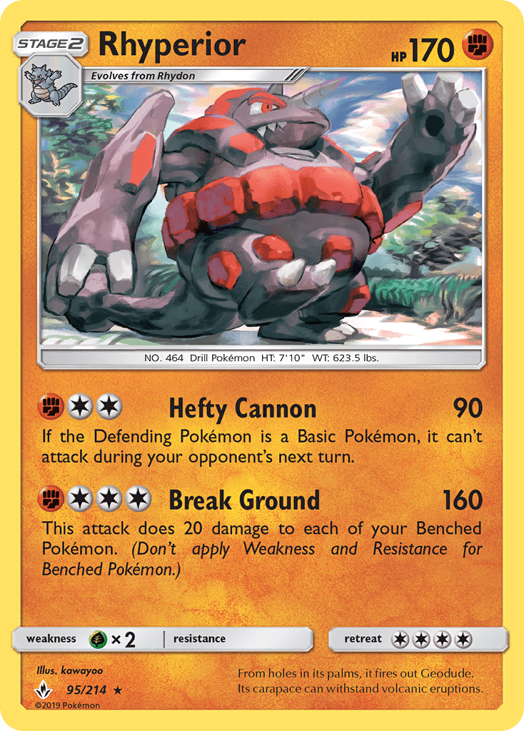 Rhyperior (95/214) [Sun & Moon: Unbroken Bonds] Pokemon Single Pokémon  | Multizone: Comics And Games