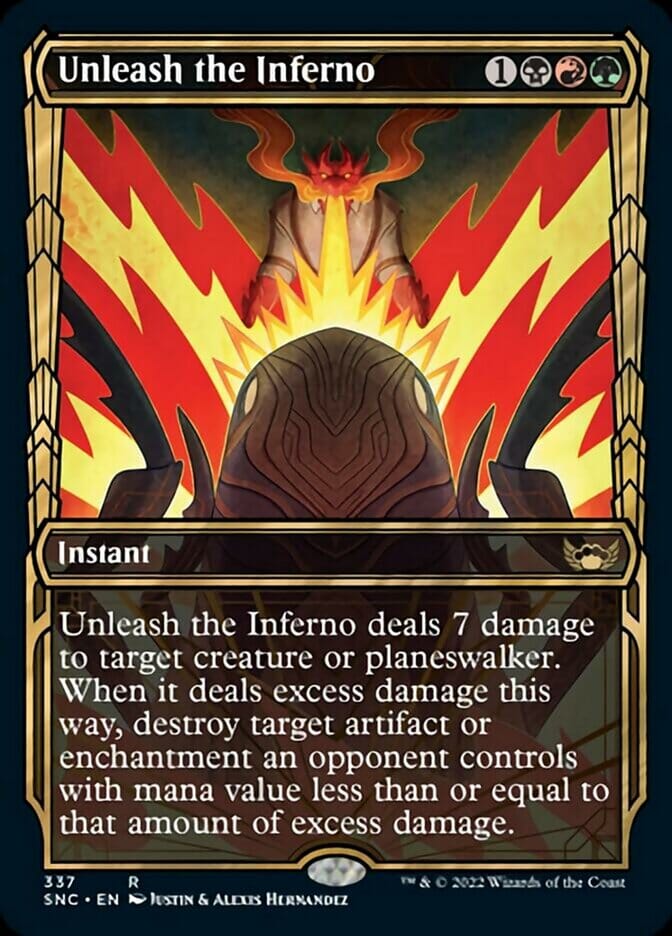 Unleash the Inferno (Showcase Golden Age) [Streets of New Capenna] MTG Single Magic: The Gathering  | Multizone: Comics And Games