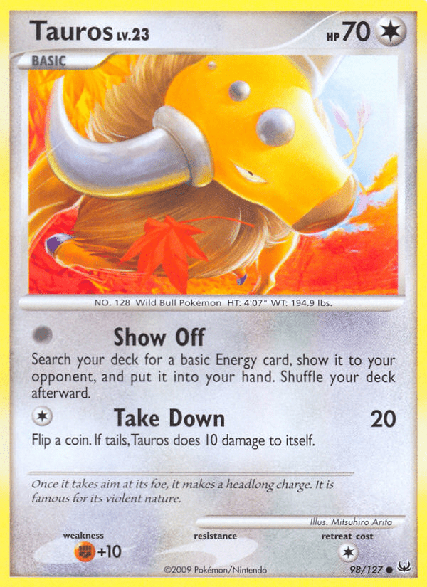 Tauros (98/127) [Platinum: Base Set] Pokemon Single Pokémon  | Multizone: Comics And Games