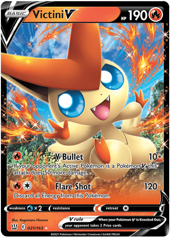 Victini V (021/163) [Sword & Shield: Battle Styles] Pokemon Single Pokémon  | Multizone: Comics And Games