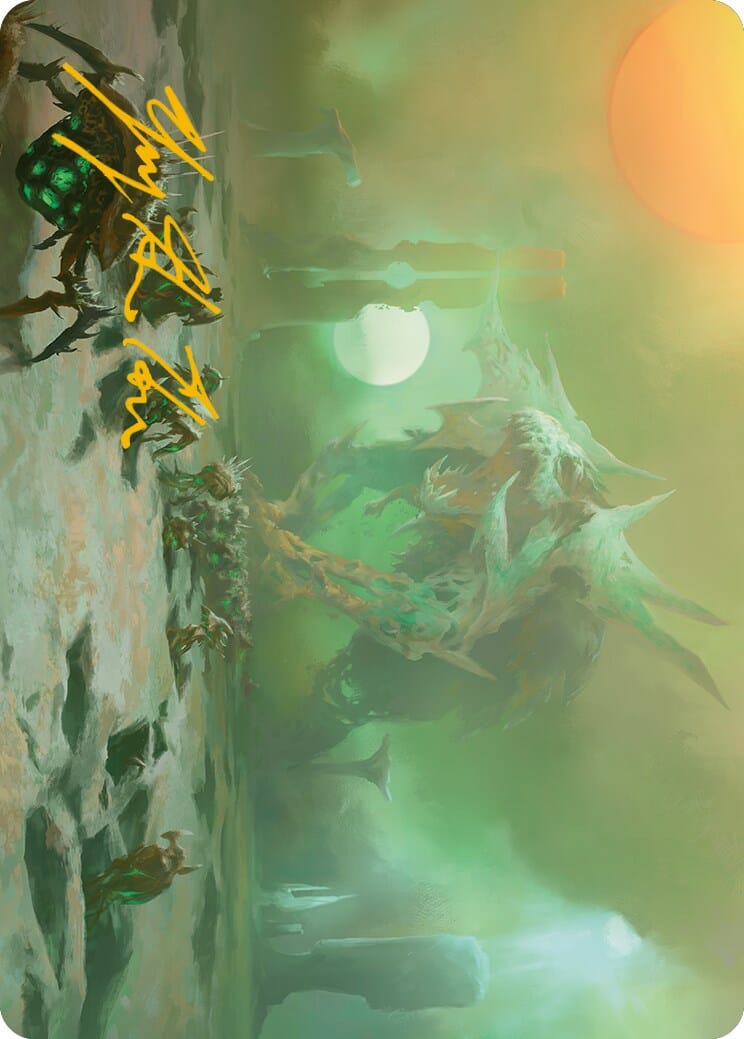 Green Sun's Twilight Art Card (Gold-Stamped Signature) [Phyrexia: All Will Be One Art Series] MTG Single Magic: The Gathering  | Multizone: Comics And Games