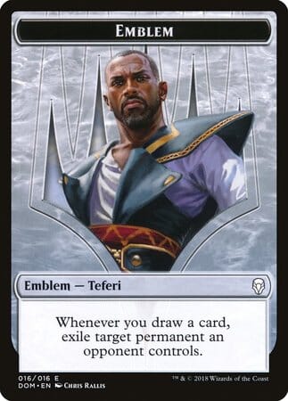 Emblem - Teferi, Hero of Dominaria [Dominaria Tokens] MTG Single Magic: The Gathering  | Multizone: Comics And Games