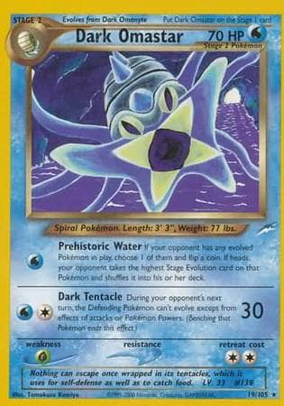 Dark Omastar (19/105) [Neo Destiny Unlimited] Pokemon Single Pokémon  | Multizone: Comics And Games