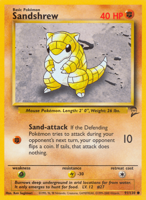 Sandshrew (91/130) [Base Set 2] Pokemon Single Pokémon  | Multizone: Comics And Games