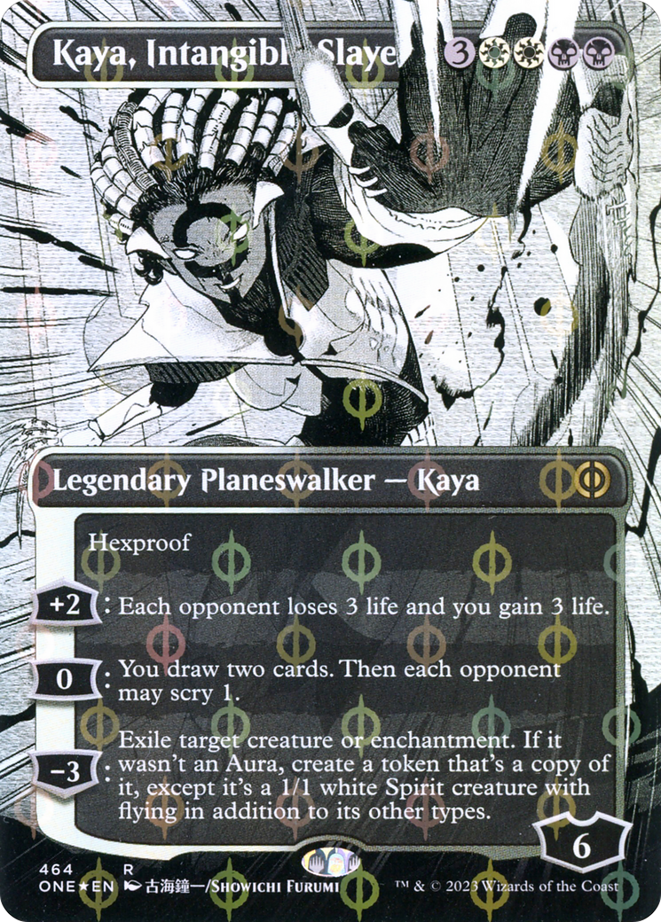 Kaya, Intangible Slayer (Borderless Manga Step-and-Compleat Foil) [Phyrexia: All Will Be One] | Multizone: Comics And Games