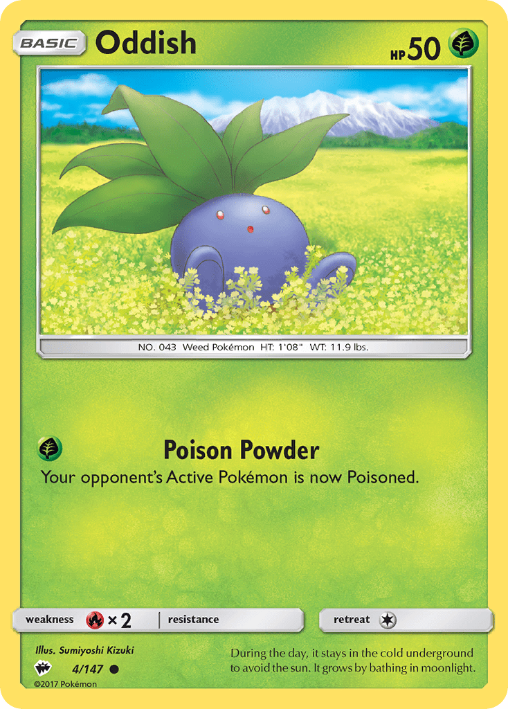 Oddish (4/147) [Sun & Moon: Burning Shadows] Pokemon Single Pokémon  | Multizone: Comics And Games