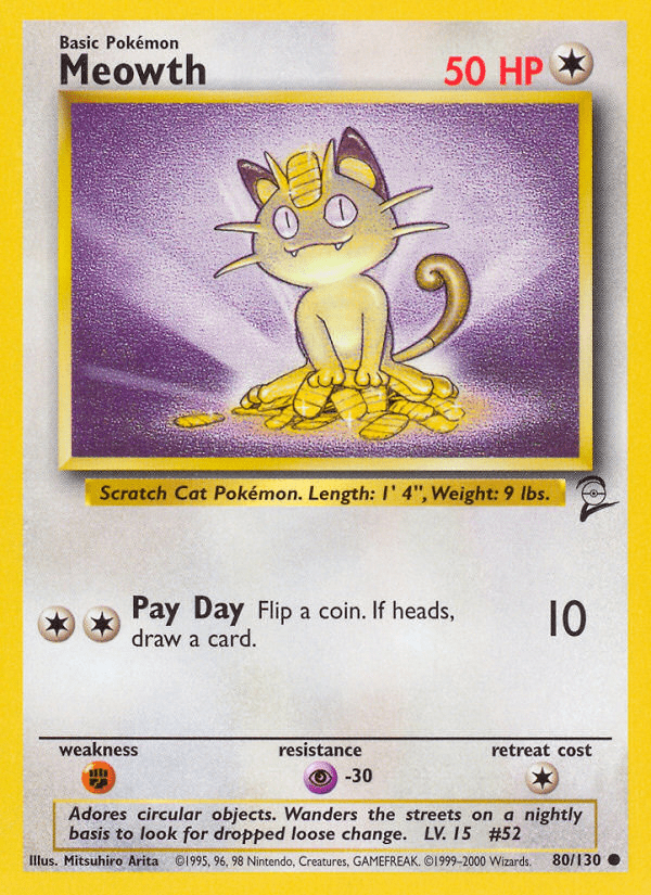 Meowth (80/130) [Base Set 2] Pokemon Single Pokémon  | Multizone: Comics And Games