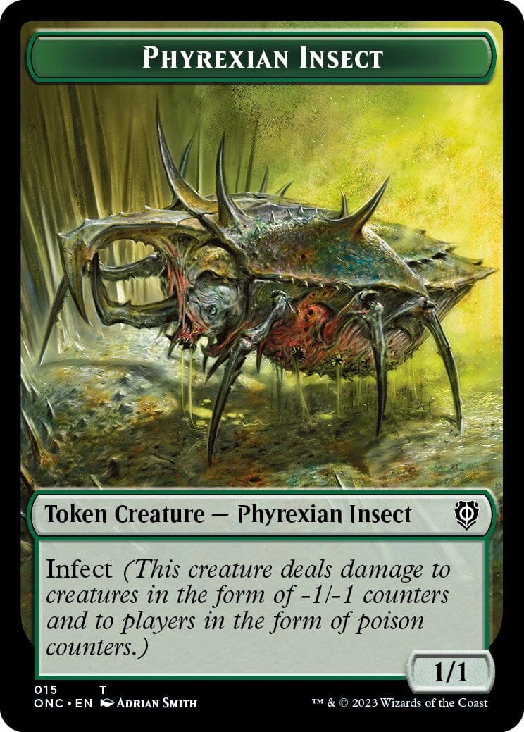 Phyrexian Wurm // Phyrexian Insect Double-Sided Token [Phyrexia: All Will Be One Commander Tokens] MTG Single Magic: The Gathering  | Multizone: Comics And Games